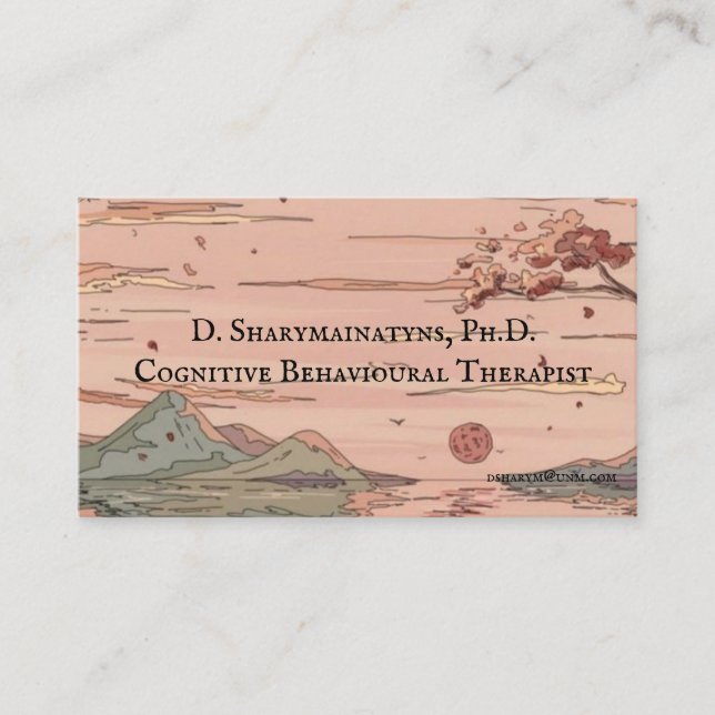 Carte De Visite Tranquille Scène Professionnel  (Devant)