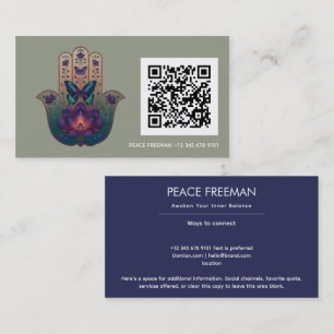 Carte De Visite Transformation Sacrée Dessin de la Main de Hamsa