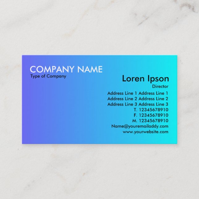 Carte De Visite Transition - bleu à cyan (Devant)