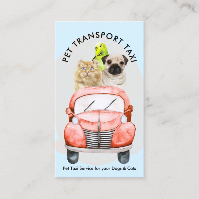 Carte De Visite Transport de l'animal de compagnie bleu mignon chi (Devant)