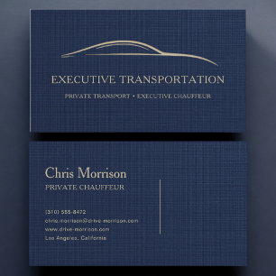 Carte De Visite Transport de luxe en lin exécutif bleu marine