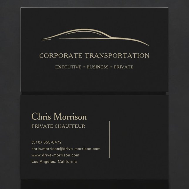 Carte De Visite Transport de société Noir & Or (Créateur téléchargé)
