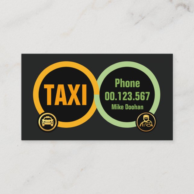Carte De Visite Transport des pneus de taxi (Devant)