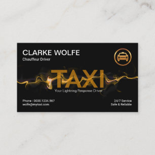 Carte De Visite Transport en taxi Flash de la foudre jaune