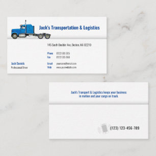 Carte De Visite Transport et logistique Camion bleu
