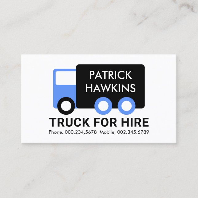 Carte De Visite Transport simple de camion de marchandises (Devant)
