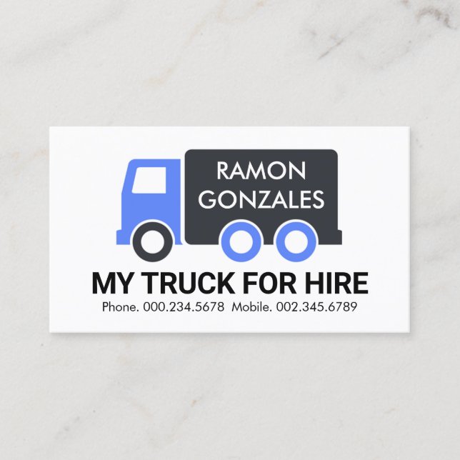 Carte De Visite Transport simple de camions poids lourds (Devant)