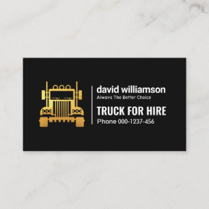 Carte De Visite Transport simple Retro Gold Truck
