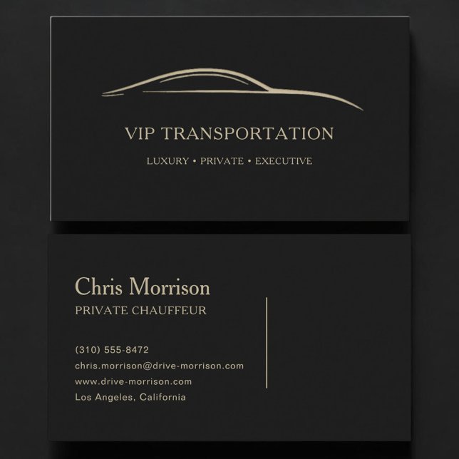 Carte De Visite Transport VIP Noir & Or (Créateur téléchargé)