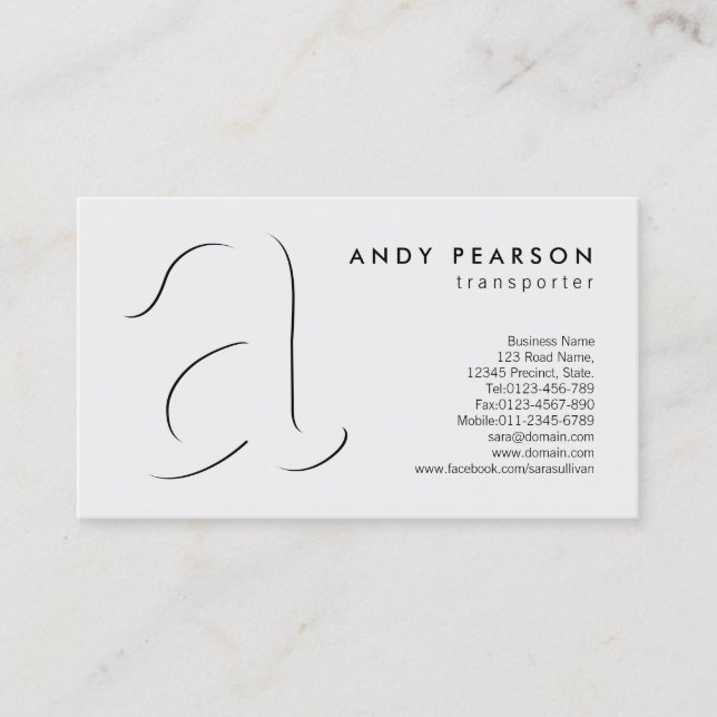 Carte De Visite Transporter AutomotiveServices Shadow BoldMonogram (Devant)