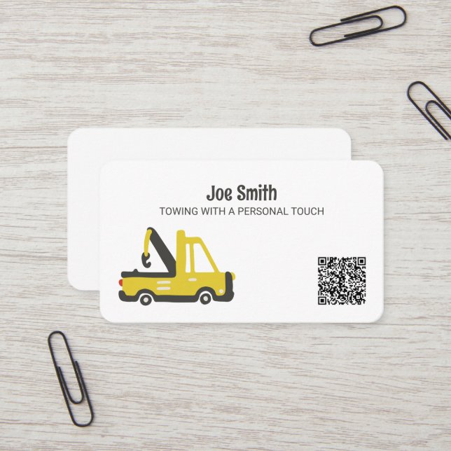 Carte De Visite Transporter le remorquage de camion QR personnalis (Devant/Arrière en situation)