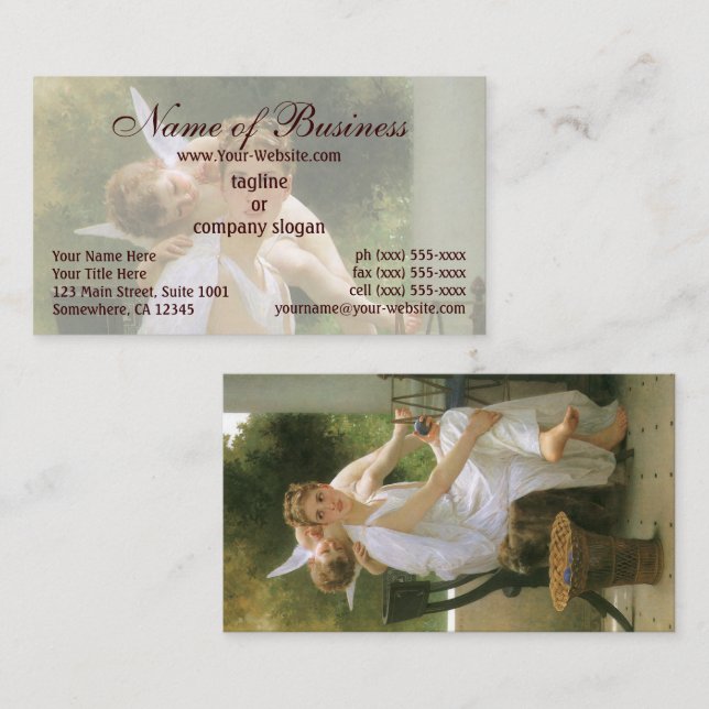 Carte De Visite Travail interrompu par William Adolphe Bouguereau (Devant / Derrière)