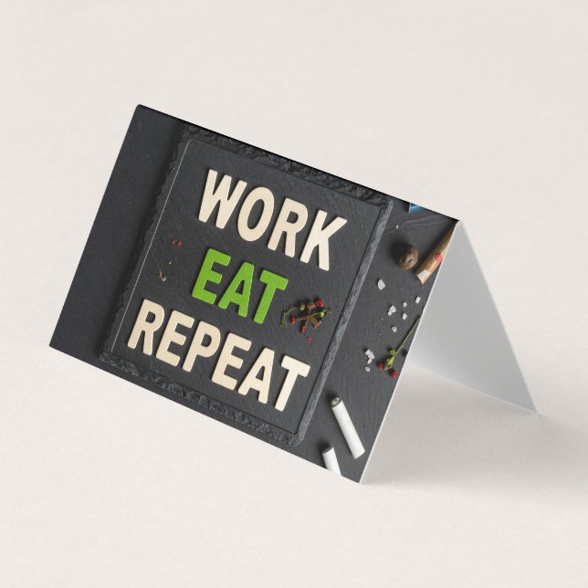 Carte De Visite Travail manger répéter (Devant)