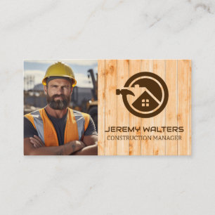 Carte De Visite Travailleur au chantier de construction   Bois
