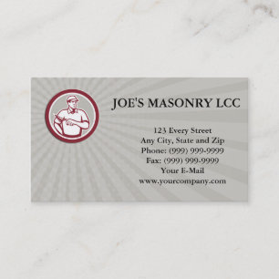 Carte De Visite Travailleur de maçonnerie de maçon de plâtrier 