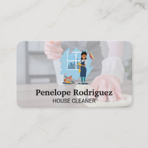 Carte De Visite Travailleur de nettoyage Services de femme de mé