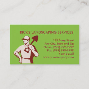 Carte De Visite travailleur de paysagiste de jardinier avec la