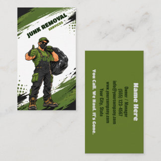 Carte De Visite Travailleur de ramassage des ordures Élimination d