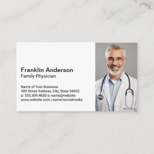 Carte De Visite Travailleur des soins de santé Médecin souriant