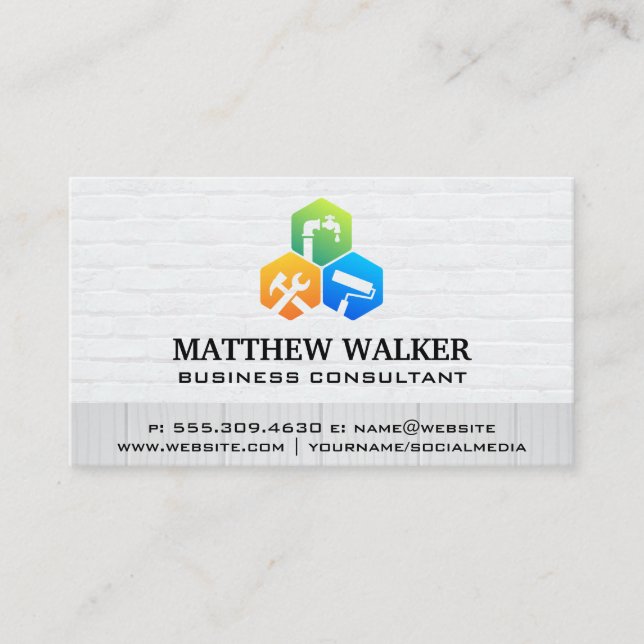 Carte De Visite Travailleur qualifié | Services de construction (Devant)