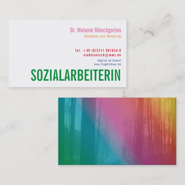 Carte De Visite Travailleur social (Devant / Derrière)