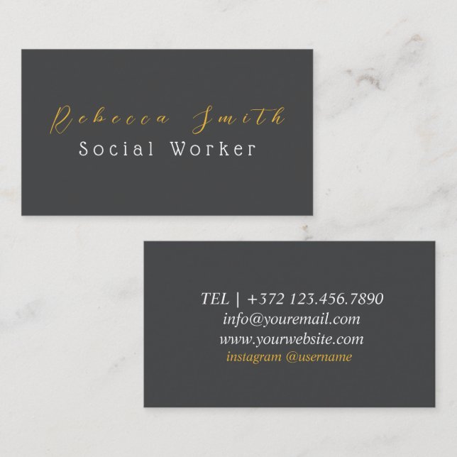 Carte De Visite Travailleur social (Devant / Derrière)