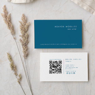 Carte De Visite Travailleur social minimaliste bleu blanc moderne