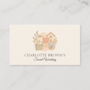 Carte De Visite Travailleur social Soutien communautaire Soins fam
