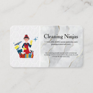 Carte De Visite Travailleuse de nettoyage   Service de femme de mé