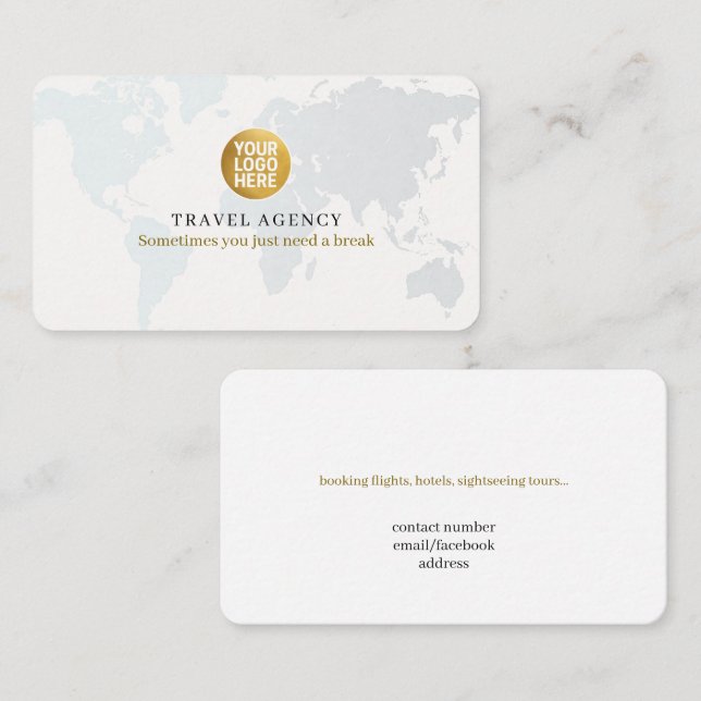 Carte De Visite Travel Agency Company Logo (Devant / Derrière)