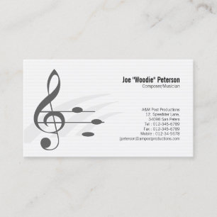 Carte De Visite Treble Clef Music Notes Musicien