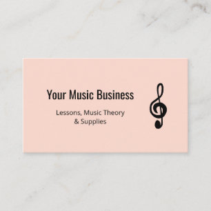 Carte De Visite Treble Clef QR code Professional Music Rose Gold