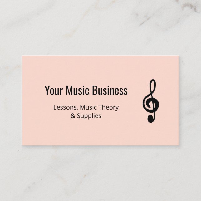 Carte De Visite Treble Clef QR code Professional Music Rose Gold (Devant)