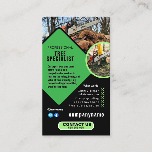 Carte De Visite TREE landscape gardener Business Card (Devant)
