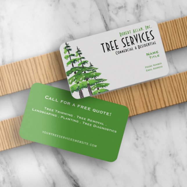 Carte De Visite Tree Services Standard, 3.5" x 2.0 "Business Card (Créateur téléchargé)