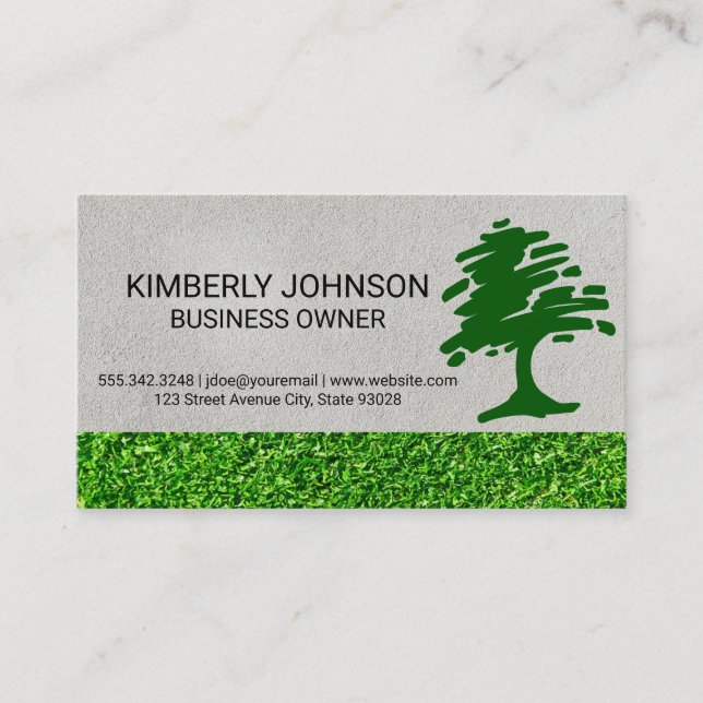 Carte De Visite Tree Stylized Logo | Lawn Care (Devant)