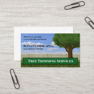 Carte De Visite Tree Trimming Landscaping Service Business Card