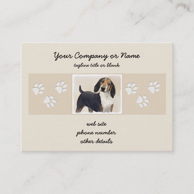 Carte De Visite Treeing Walker Coonhound Peinture - Art original (Devant)