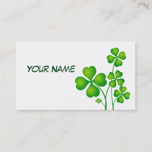 Carte De Visite Trèfle/shamrocks du jour de St Patrick + vos idées (Devant)