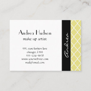 Carte De Visite Trellis Jaune, Quatrefoil, Trellis Marocain