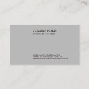Carte De Visite Trending Elegant Créatif Nostalgie Grey Plain