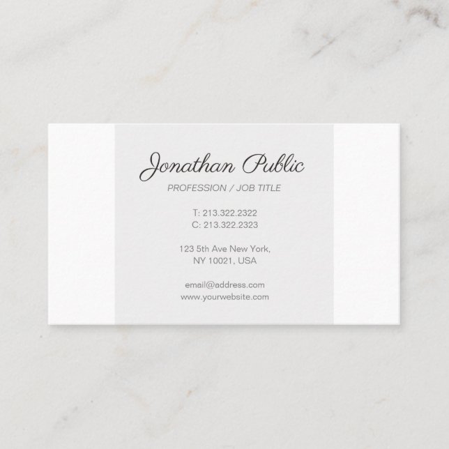 Carte De Visite Trending Modern Simple Chic Plain Professional (Devant)