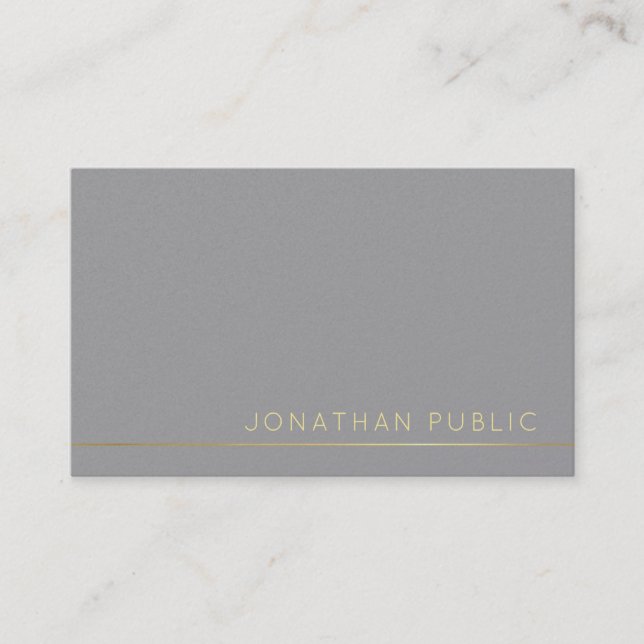 Carte De Visite Trending Moderne Elegant Grey Pearl Finish Luxe (Devant)