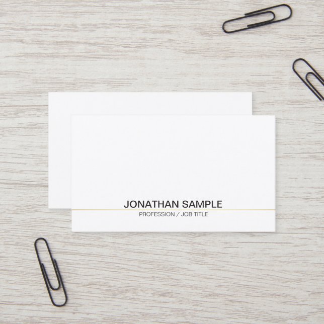 Carte De Visite Trending Professionnel Sophistiqué Simple Plain (Devant/Arrière en situation)