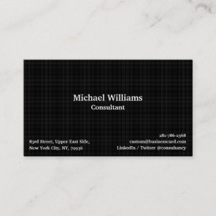 Carte De Visite Trendy Chic Black Checks Lines Professionnel Moder