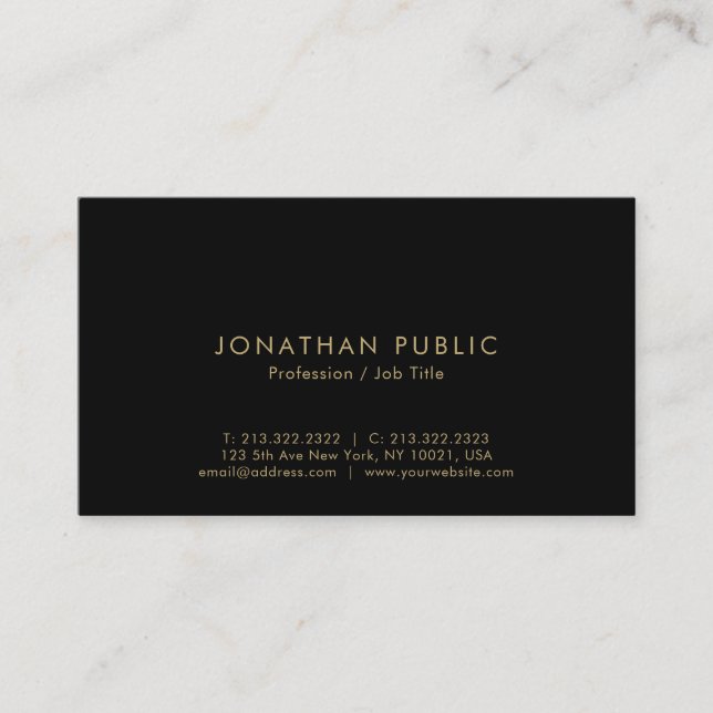 Carte De Visite Trendy Elegant Modern Simple Template Business (Devant)