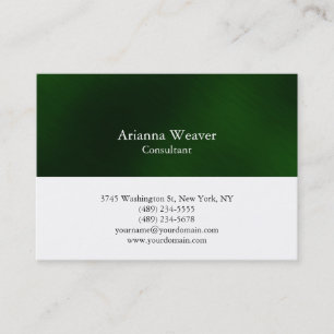 Carte De Visite Trendy élégant professionnel sobre vert blanc