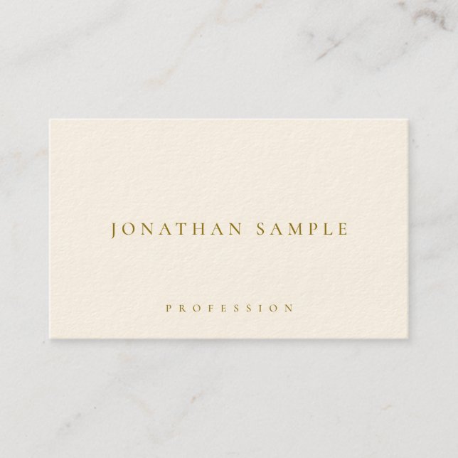 Carte De Visite Trendy Elegant Simple Template Gold Text Deluxe (Devant)