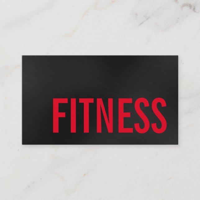 Carte De Visite Trendy Grey Red Personal Fitness Trainer Sports (Devant)
