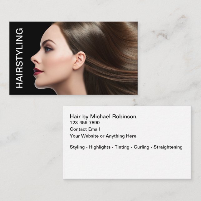 Carte De Visite Trendy Independent Hairstylist Business Cards (Devant / Derrière)